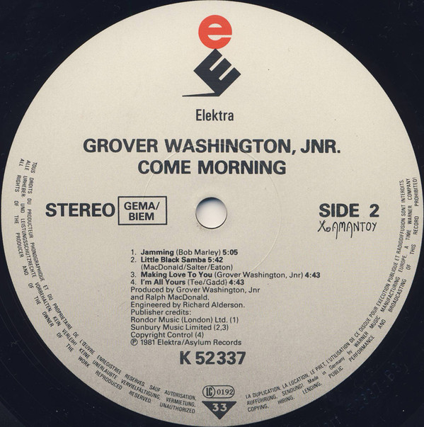 Grover Washington, Jr. - Come Morning | Elektra (ELK K 52 337) - 4