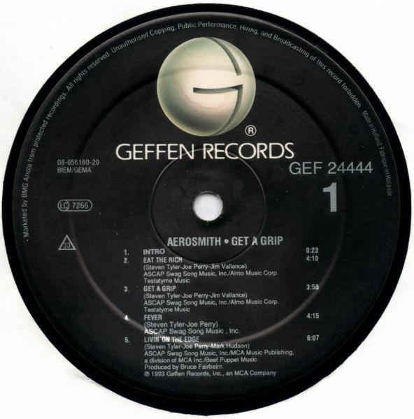 Aerosmith - Get A Grip | Geffen Records (GEF 24444) - 3