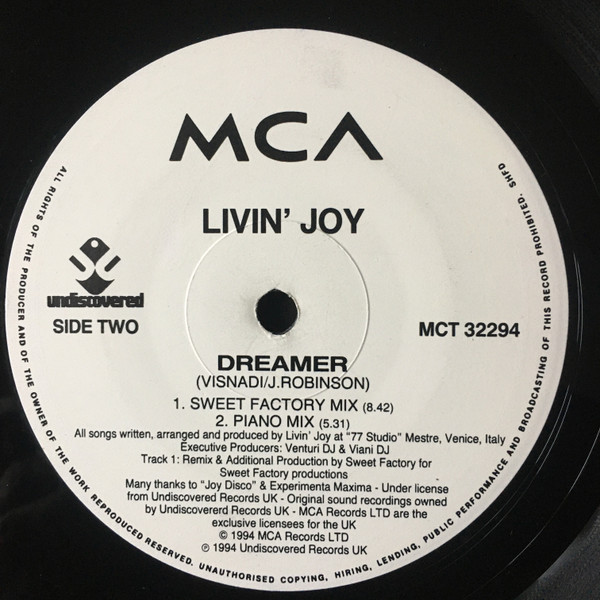 Livin' Joy - Dreamer | MCA Records (MCT 32294) - 2 Livin' Joy - Dreamer | MCA Records (MCT 32294) - 2