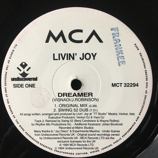 Livin' Joy - Dreamer | MCA Records (MCT 32294) - main Livin' Joy - Dreamer | MCA Records (MCT 32294) - main