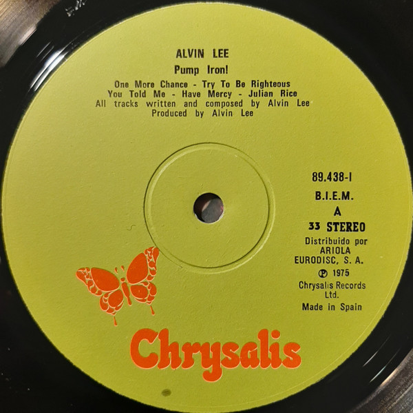 Alvin Lee - Pump Iron! | Chrysalis (89.438-I) - 3