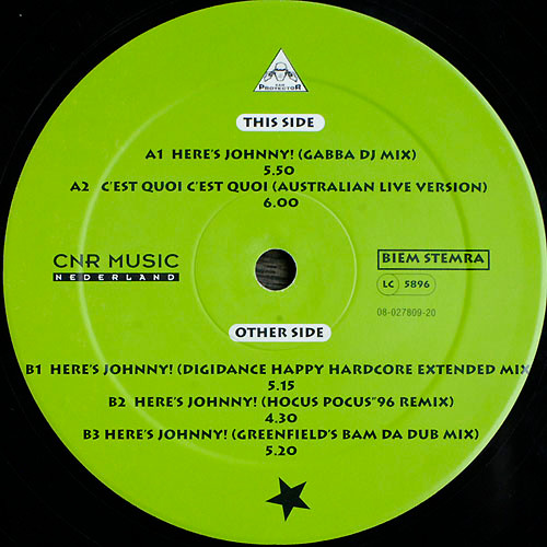 Hocus Pocus - Here's Johnny! ('96 Remixes) | Earprotector Records (2002498) - 4 Hocus Pocus - Here's Johnny! ('96 Remixes) | Earprotector Records (2002498) - 4