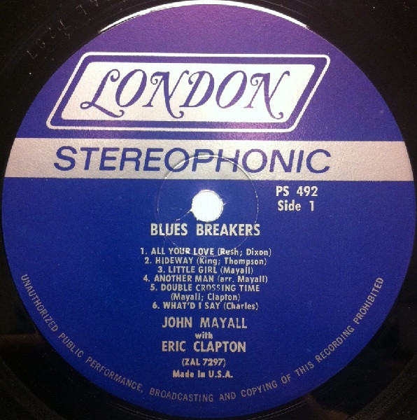John Mayall With Eric Clapton - Blues Breakers | London Records (PS 492) - 3 John Mayall With Eric Clapton - Blues Breakers | London Records (PS 492) - 3