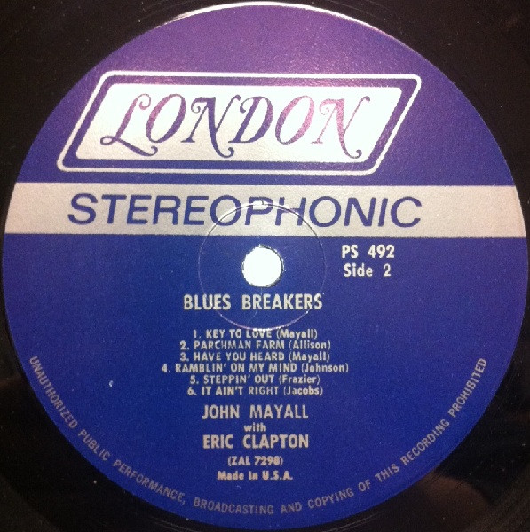 John Mayall With Eric Clapton - Blues Breakers | London Records (PS 492) - 4 John Mayall With Eric Clapton - Blues Breakers | London Records (PS 492) - 4
