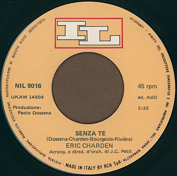 Eric Charden - Senza Te | IL (NIL 9016) - 3