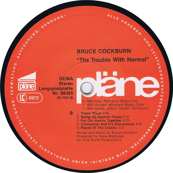 Bruce Cockburn - The Trouble With Normal | Pläne (88395) - 4