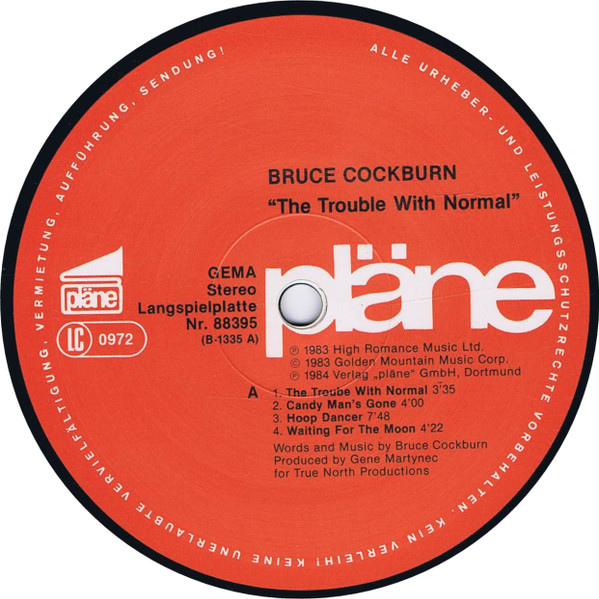 Bruce Cockburn - The Trouble With Normal | Pläne (88395) - 3