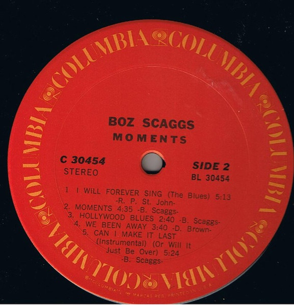 Boz Scaggs - Moments | Columbia (C 30454) - 4