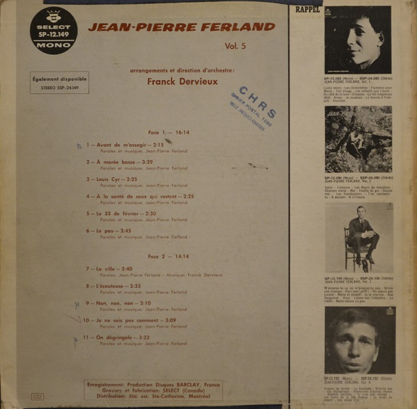 Jean-Pierre Ferland - Vol. 5 | Select (SP-12.149) - 2