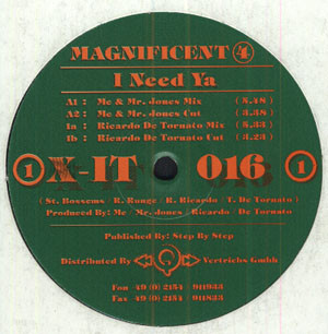 Magnificent 4 - I Need Ya | X-IT Records (X-IT 016)