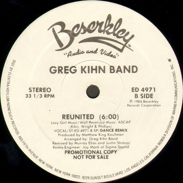 Greg Kihn Band - Reunited | Beserkley (ED 4971) - 3