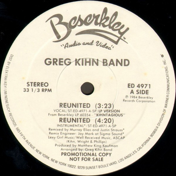 Greg Kihn Band - Reunited | Beserkley (ED 4971) - 2