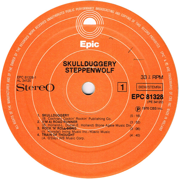 Steppenwolf - Skullduggery | Epic (EPC 81328) - 2