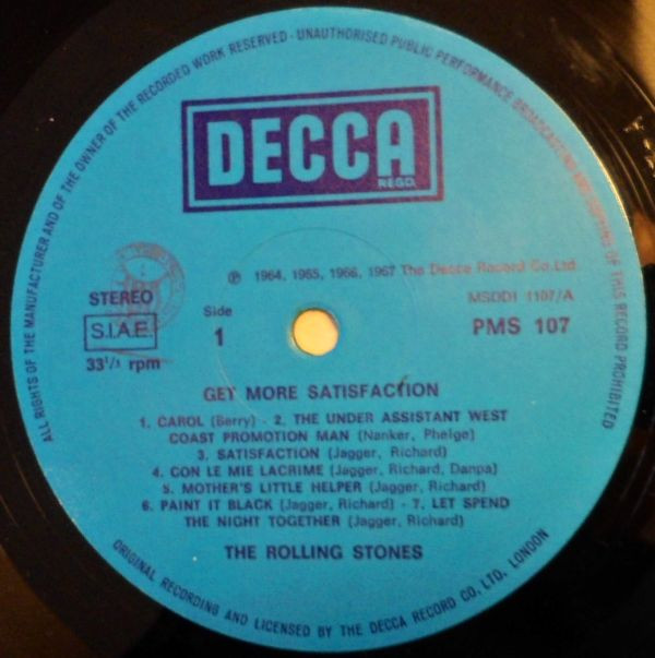 The Rolling Stones - Get More...Satisfaction | Decca (PMS 107)
