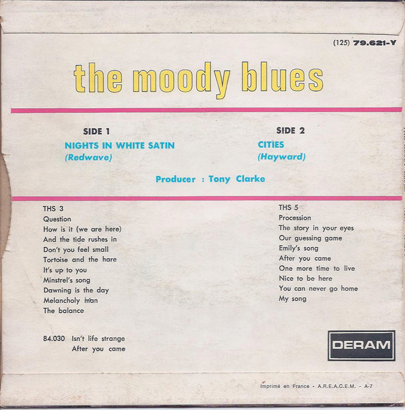 The Moody Blues - Nights In White Satin | Deram (125-79.621Y) - 2