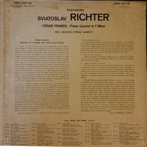 César Franck - Sviatoslav Richter With Bolshoi Theatre Quartet - Piano Quintet In F Minor | Hall Of Fame (HOFS 526) - 2