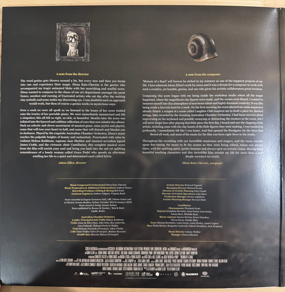 Elena Kats-Chernin , Australian Chamber Orchestra - Memoir of a Snail (Original Motion Picture Soundtrack) | ABC Classics (ABCL0103) - 4 Elena Kats-Chernin , Australian Chamber Orchestra - Memoir of a Snail (Original Motion Picture Soundtrack) | ABC Classics (ABCL0103) - 4