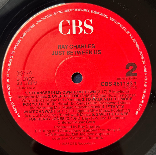 Ray Charles - Just Between Us | CBS (461183 1) - 4