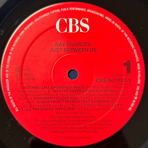 Ray Charles - Just Between Us | CBS (461183 1) - 3