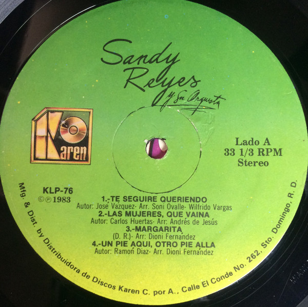 Sandy Reyes Y Su Orquesta - Sandy Reyes Y Su Orquesta | Karen Records (KLP-76) - 3 Sandy Reyes Y Su Orquesta - Sandy Reyes Y Su Orquesta | Karen Records (KLP-76) - 3