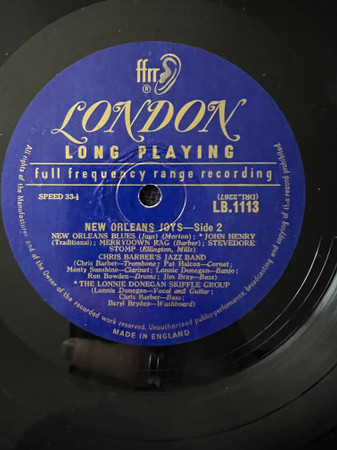Chris Barber's Jazz Band And Lonnie Donegan's Skiffle Group - New Orleans Joys | London Records (LB 1113) - 4