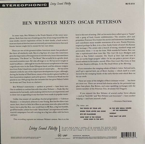Ben Webster Meets Oscar Peterson - Ben Webster Meets Oscar Peterson | Verve Records (602465627343) - 4 Ben Webster Meets Oscar Peterson - Ben Webster Meets Oscar Peterson | Verve Records (602465627343) - 4