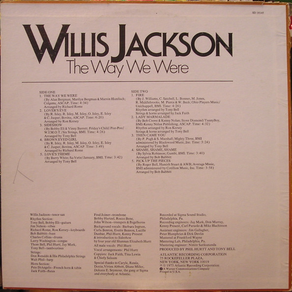 Willis Jackson - The Way We Were | Atlantic (SD 18145) - 2