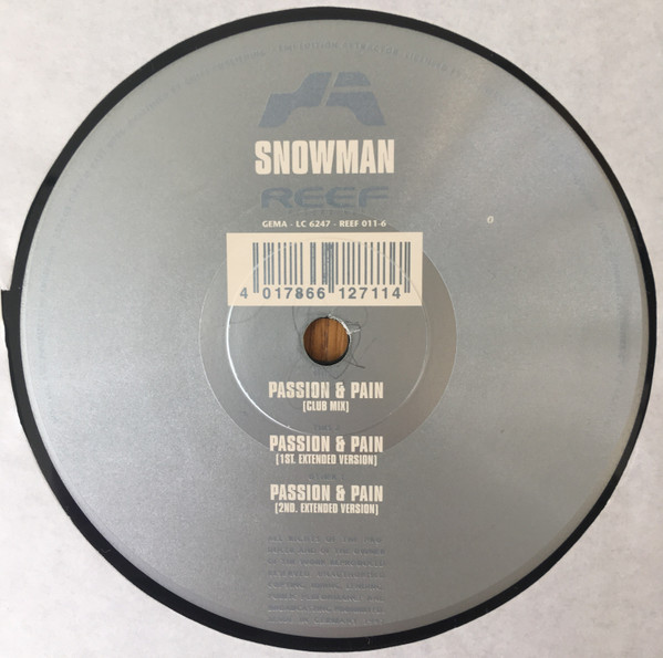 DJ Snowman - Passion & Pain | Reef Recordings (REEF 011-6) - main