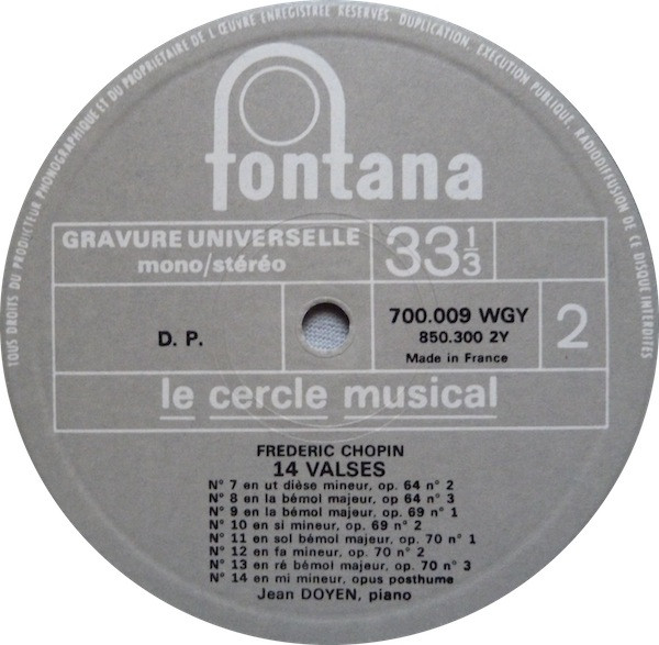 Frédéric Chopin - Jean Doyen - Les 14 Valses | Fontana (700.009 WGY) - 4 Frédéric Chopin - Jean Doyen - Les 14 Valses | Fontana (700.009 WGY) - 4
