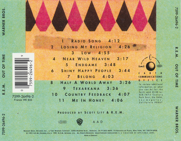 R.E.M. - Out Of Time | Warner Bros. Records (7599-26496-2) - 2 R.E.M. - Out Of Time | Warner Bros. Records (7599-26496-2) - 2