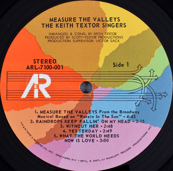The Keith Textor Singers - Measure The Valleys | A&R (ARL-7 100-001) - 3