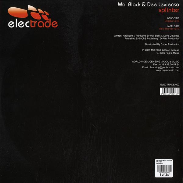 Mal Black & Dee Lievense - Splinter | Electrade (ELECTRADE 002) - 2 Mal Black & Dee Lievense - Splinter | Electrade (ELECTRADE 002) - 2