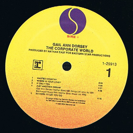 Gail Ann Dorsey - The Corporate World | Sire (9 25913-1) - 3 Gail Ann Dorsey - The Corporate World | Sire (9 25913-1) - 3