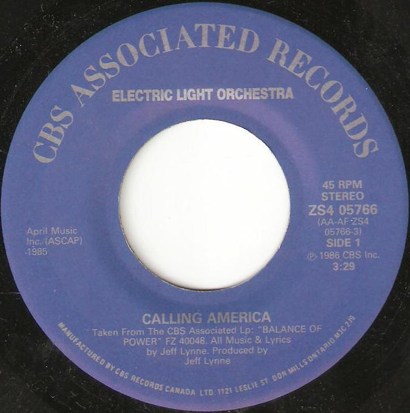 Electric Light Orchestra - Calling America (7") [Vinyl] | CBS Associated Records (ZS4-05766) - 3