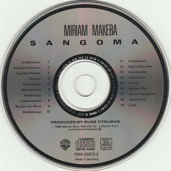 Miriam Makeba - Sangoma | Warner Bros. Records (7599-25673-2) - 3