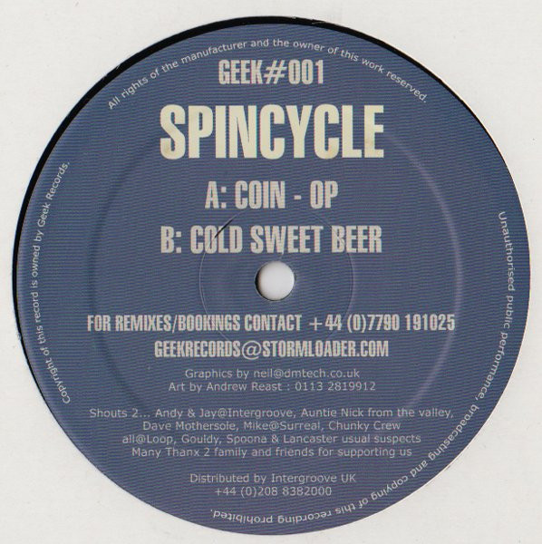 Spincycle - Coin-Op / Cold Sweet Beer | Geek Records (Geek#001) - main