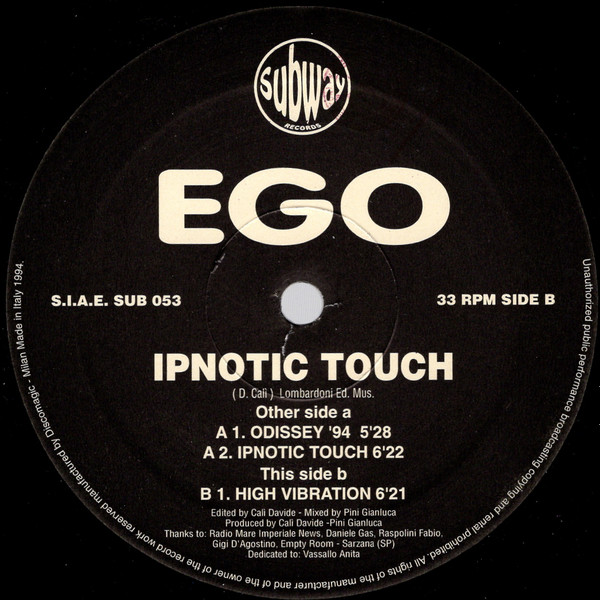 Ego - Ipnotic Touch | Subway Records (SUB 053)