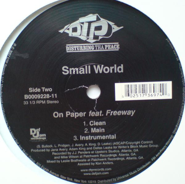 Small World - Put It In Reverse / On Paper | Disturbing Tha Peace (B0009228-11) - 4 Small World - Put It In Reverse / On Paper | Disturbing Tha Peace (B0009228-11) - 4