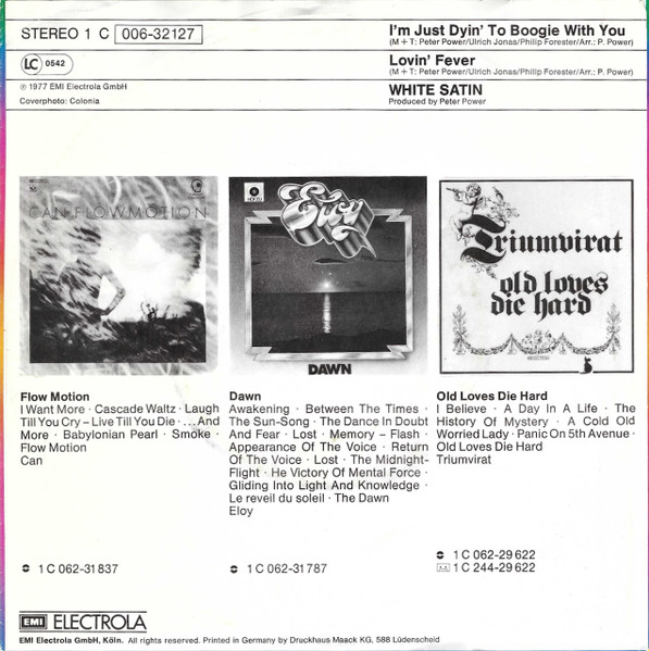 White Satin - I'm Just Dyin' To Boogie With You | EMI (1C 006-32 127) - 2