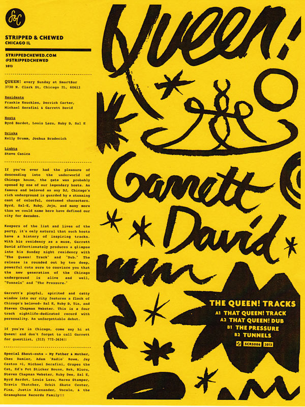 Garrett David - The Queen! Tracks | Stripped & Chewed (SCRS006) - 3 Garrett David - The Queen! Tracks | Stripped & Chewed (SCRS006) - 3