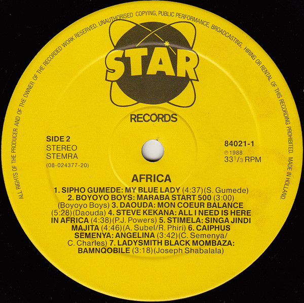Various - Africa Africa | Star Records (84021-1) - 4 Various - Africa Africa | Star Records (84021-1) - 4