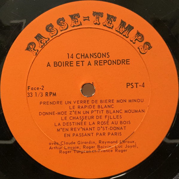 Various - Chansons À Boire Et À Répondre [Vinyl] | Passe-Temps (PST-4) - 4