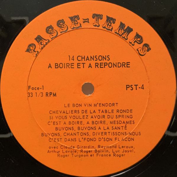 Various - Chansons À Boire Et À Répondre [Vinyl] | Passe-Temps (PST-4) - 3