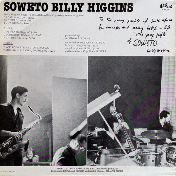 Billy Higgins - Soweto | Red Record (VPA 141) - 2