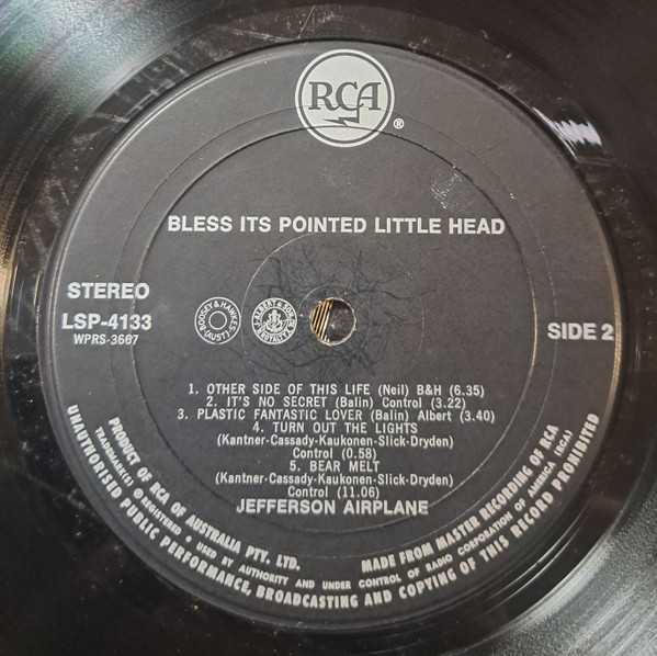 Jefferson Airplane - Bless Its Pointed Little Head | RCA (LSP-4133) - 4