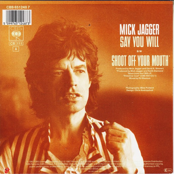 Mick Jagger - Say You Will | CBS (CBS 651248 7) - 2