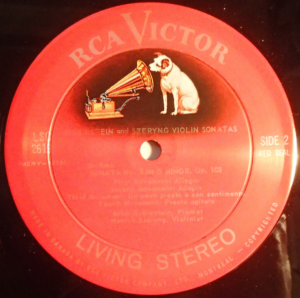 Arthur Rubinstein And Henryk Szeryng , Johannes Brahms - Violin Sonatas No. 2, Op. 100 • No. 3, Op. 108 | RCA Victor Red Seal (LSC-2619) - 4
