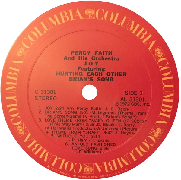 Percy Faith & His Orchestra - Joy | Columbia (C 31301) - 3 Percy Faith & His Orchestra - Joy | Columbia (C 31301) - 3