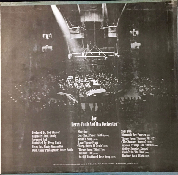 Percy Faith & His Orchestra - Joy | Columbia (C 31301) - 2 Percy Faith & His Orchestra - Joy | Columbia (C 31301) - 2