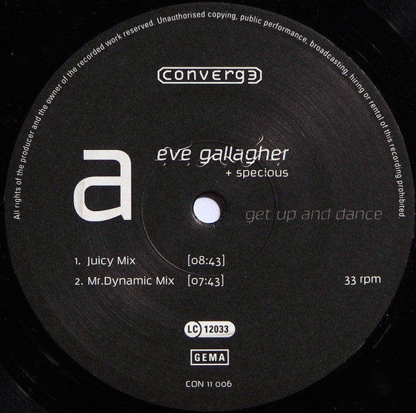 Eve Gallagher + Specious - Get Up And Dance | Converge (Con 11 006) - 3 Eve Gallagher + Specious - Get Up And Dance | Converge (Con 11 006) - 3